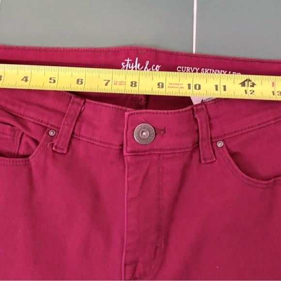 Style & Co. Curvy Skinny Jeans - Raspberry - Picture 4 of 7
